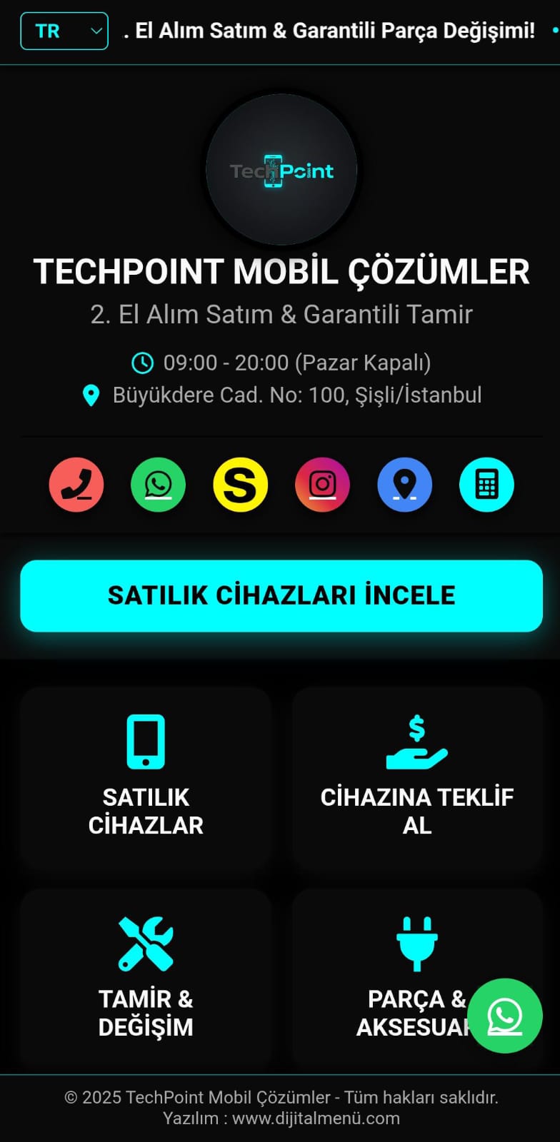 Kuaför/Berber/Dövmeci QR Menü